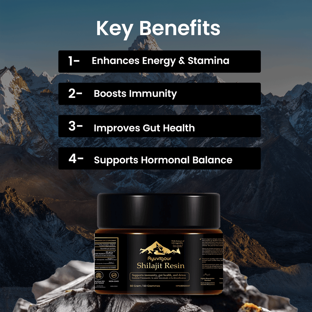 Ayuvigour Pure Himalayan Shilajit Resin - 50g | 100% Pure Raw Resin with Fulvic Acid | Lab-Tested Potency | Natural Energy & Vitality
