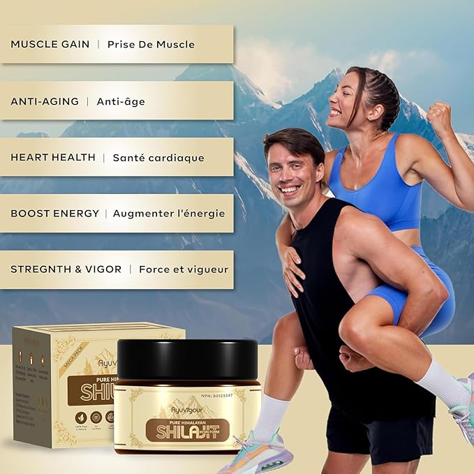 Ayuvigour Pure Himalayan Shilajit Resin - 50g | 100% Raw Resin with Fulvic Acid | Lab-Verified Potency | Natural Energy & Strength Supplement