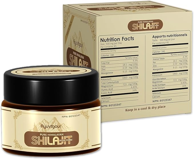 Ayuvigour Pure Himalayan Shilajit Resin - 50g | 100% Raw Resin with Fulvic Acid | Lab-Verified Potency | Natural Energy & Strength Supplement