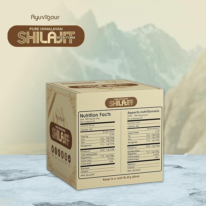 Ayuvigour Pure Himalayan Shilajit Resin - 50g | 100% Raw Resin with Fulvic Acid | Lab-Verified Potency | Natural Energy & Strength Supplement