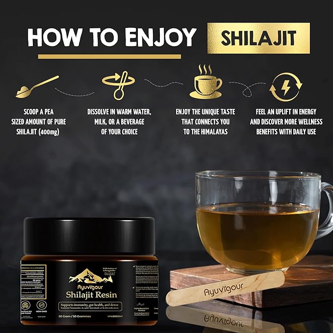 Ayuvigour Himalayan Shilajit Superblend Gummies - 60ct | Ashwagandha, Sea Moss, Lions Mane | Lab-Tested Blue Razz Flavor