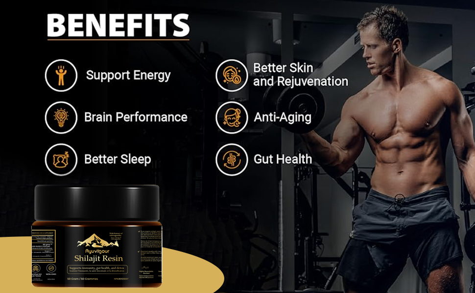 Ayuvigour Pure Himalayan Shilajit Resin - 50g | 100% Pure Raw Resin with Fulvic Acid | Lab-Tested Potency | Natural Energy & Vitality