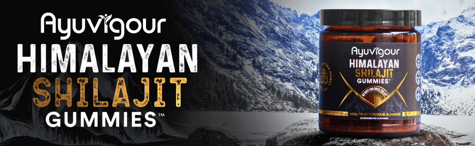 Ayuvigour Himalayan Shilajit Gummies - 30ct | Fulvic Acid for Energy & Vitality | Lab-Tested, Vegan