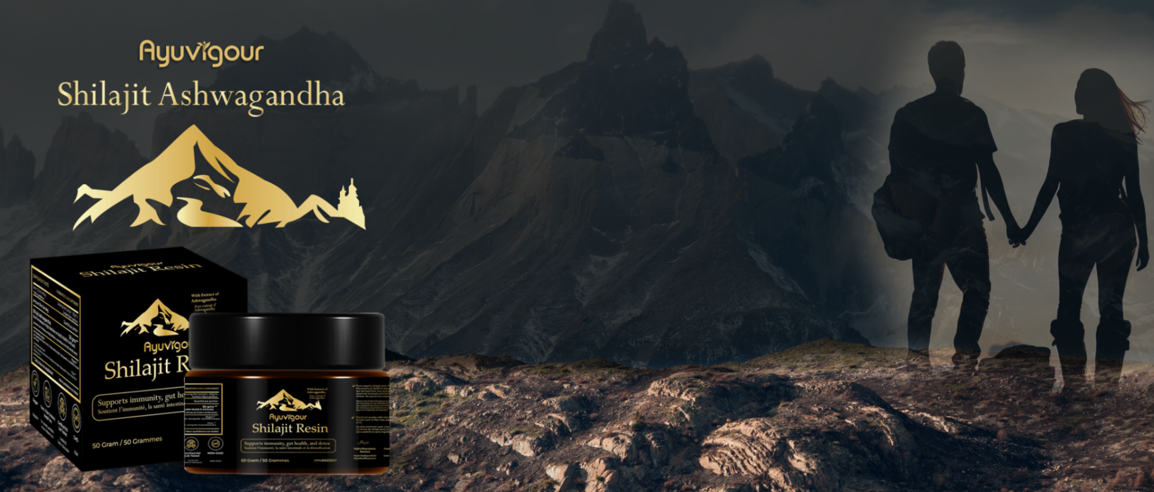 Ayuvigour Pure Himalayan Shilajit Resin - 50g | 100% Pure Raw Resin with Fulvic Acid | Lab-Tested Potency | Natural Energy & Vitality