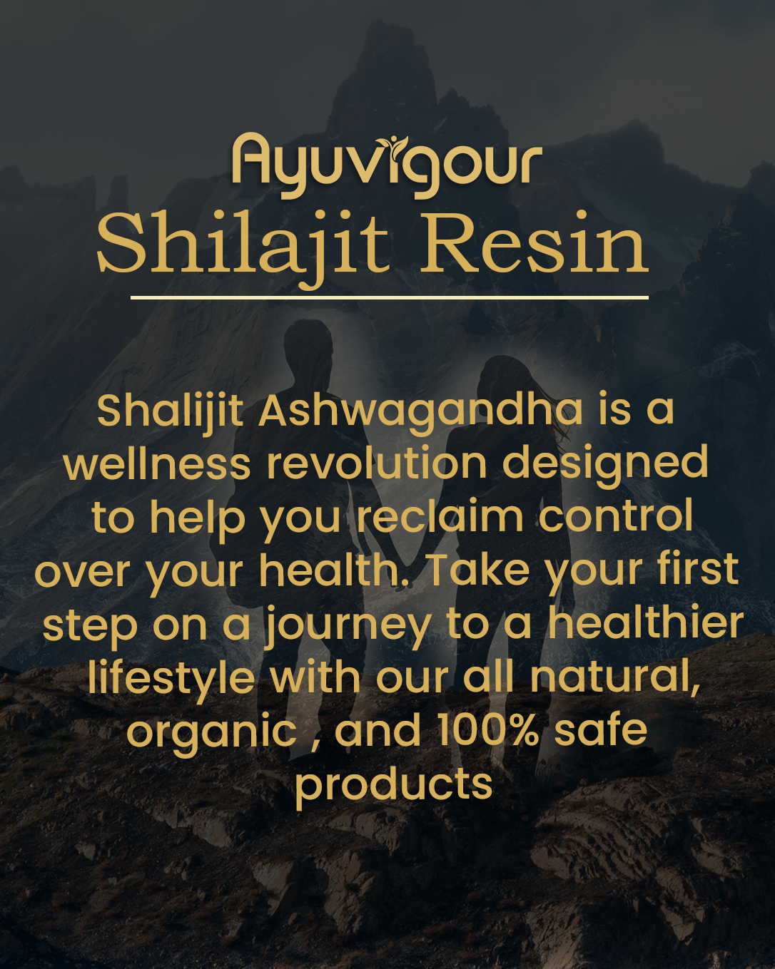 Ayuvigour Pure Himalayan Shilajit Resin - 50g | 100% Pure Raw Resin with Fulvic Acid | Lab-Tested Potency | Natural Energy & Vitality
